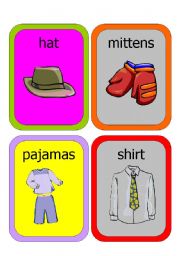 English Worksheet: Clothes Minicards
