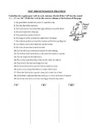 English Worksheet: Pronunciation of 