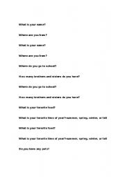 English worksheet: what is your name?