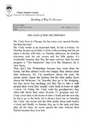 English Worksheet: lectura