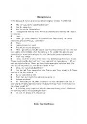 English Worksheet: Making Excuses