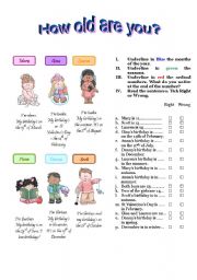 English Worksheet: How old are you?