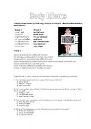 English Worksheet: Body Idioms