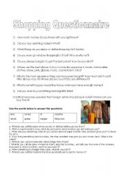 English Worksheet: Shopping