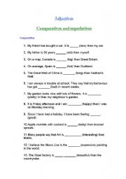 Adjectives exercise with Comparative and Superlatives