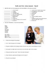 English worksheet: Kath and Kim video lesson - sport