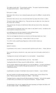 English Worksheet: Quotes for teachersday