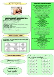 English Worksheet: Listening Natasha Bedingfield