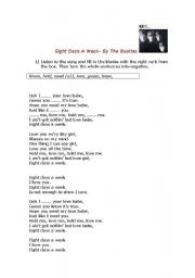 English Worksheet: Song by The Beatles x Simple Present.