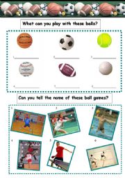 English Worksheet: Ball games