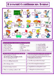 English Worksheet: PRESENT CONTINUOUS