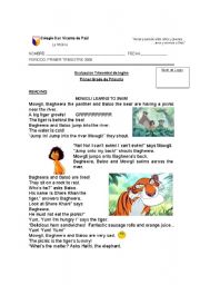 English Worksheet: 1st grade test A- reading