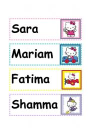 English Worksheet: Name Plates