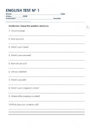 English Worksheet: Business English - Test