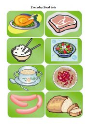 English Worksheet: What`s in my stomach - practising food with kids (part 2 / 3 ) - everyday food cards
