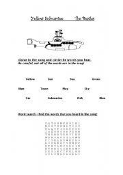 English Worksheet: Yellow Submarine - Primary Level Listening Exercise