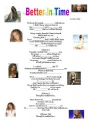 English worksheet: Leona Lewis - Better in Time