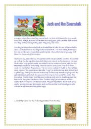 English Worksheet: JACK AND THE BEANSTALK