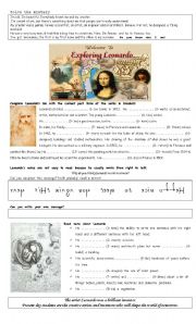 English Worksheet: Exploring Leonardo