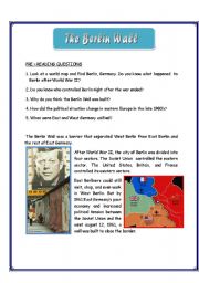 English Worksheet: The Berlin Wall - Reading