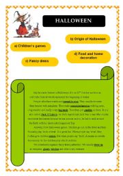 English Worksheet: HALLOWEEN TEXT