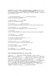 English worksheet: mixed exercises