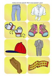 English Worksheet: What`s in my wardrobe - practising clothes with kids (game) - part II