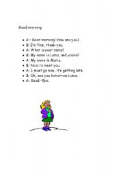 English worksheet: Dialogue  Good Morning