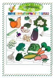 English Worksheet: Vegetables