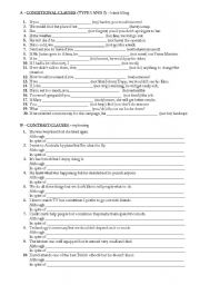 English Worksheet: conditional and contrast sentences