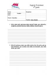 English worksheet: writing task