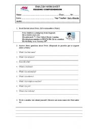 English Worksheet: reading comprehension worksheet 5th grade