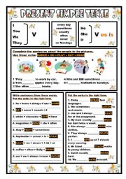 English Worksheet: PRESENT SIMPLE TENSE