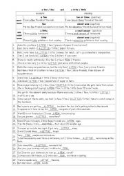 English worksheet: a few answer key