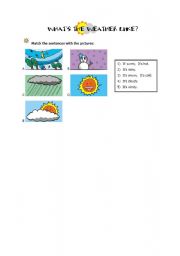 English worksheet: What is the weather like? 1/3
