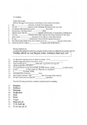 English worksheet: vocabulary