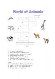 English worksheet: World of Animals