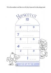 English Worksheet: hopscotch