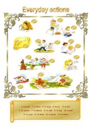 English Worksheet: Everyday actions (2/2)