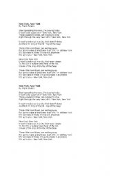 English Worksheet: SOng New York New York