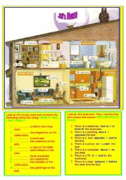 ROOMS&HOUSEHOLD OBJECTS&THERE IS/ARE&PREPOSITIONS OF PLACE