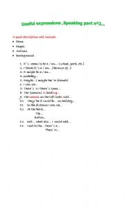 English Worksheet: SPEAKING PART 3 ,PET EXAM