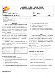 English Worksheet: avaliao textos