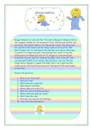 English Worksheet: Maggie Simpson Profile