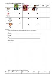 English worksheet: can / cant ; how often.........?