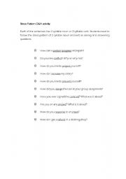 English Worksheet: stress pattern activity