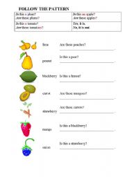English Worksheet: is/are this/these + food structures