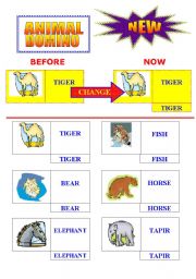 English Worksheet: animal domino game  ***NEW FORM***