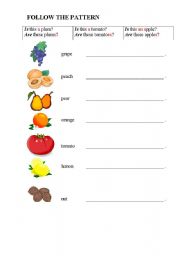English Worksheet: is/are this/these + food structures