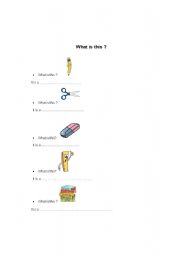 English Worksheet: School things